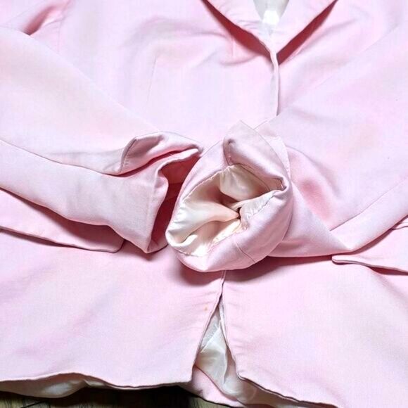 Giorgio Armani Italy Vintage 80s Wool Blend Single Button Blazer in Pale Pink - Picture 10 of 13